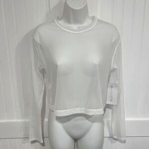 Athleta Circuit top. Sheer fabric crop length.Size XXS